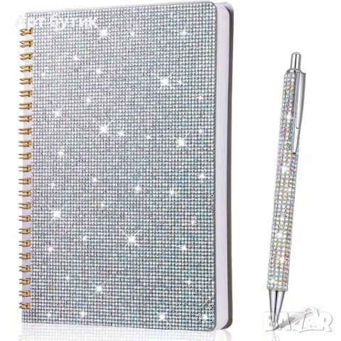 Сватбена книга за пожелания  с химикал, декорирани с кристали