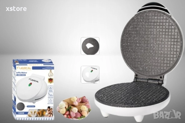 Кръгъл уред за приготвяне на гофрети Lexical LWM-2403, снимка 5 - Други стоки за дома - 52699787