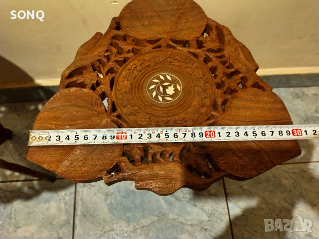 Прекрасни Сгъваеми Помощни Масички Дърворезба, снимка 8 - Антикварни и старинни предмети - 53556050
