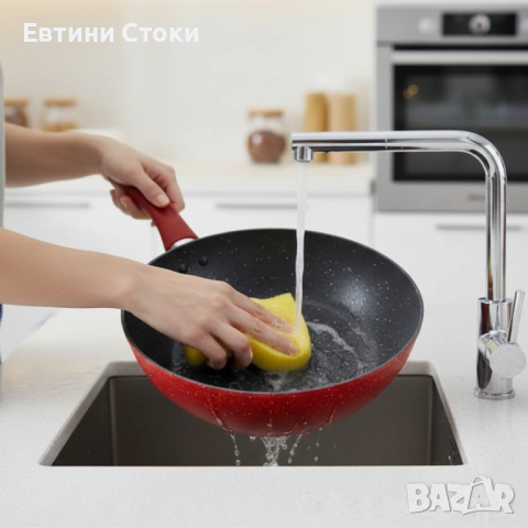 Уок тиган Voltz Ø28 см - индукционен, мраморно покритие, снимка 5 - Съдове за готвене - 53290996