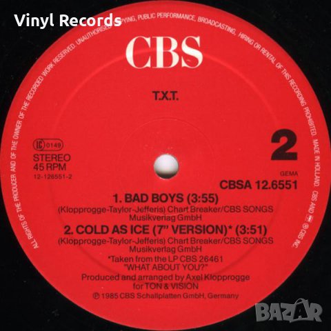 T.X.T. ‎– Cold As Ice ,Vinyl, 12", снимка 4 - Грамофонни плочи - 33676939