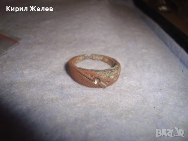 МНОГО СТАР ПАТИНИРАН МЕДЕН ПРЪСТЕН за КОЛЕКЦИЯ 20641, снимка 4 - Антикварни и старинни предмети - 37463806