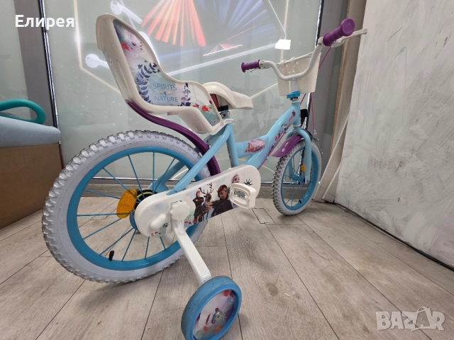 Колело / Детски велосипед, Замръзнало кралство, с помощни колела, 14 инча, снимка 5 - Велосипеди - 52281424