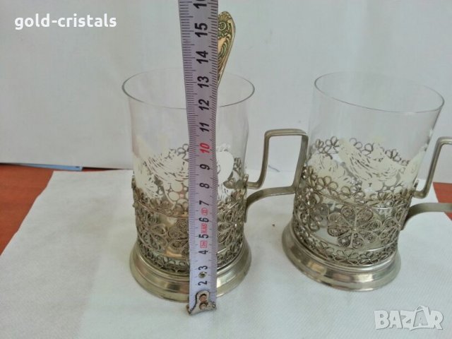 руски стакани подстакани филигран , снимка 2 - Антикварни и старинни предмети - 26637502