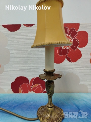 бронзова лампа с шапка, снимка 6 - Настолни лампи - 53143767