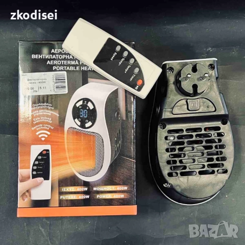 Вентилаторна печка за контакт 400W, снимка 2 - Отоплителни печки - 52386392