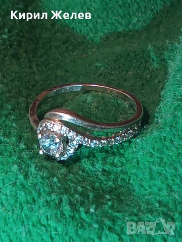 СКЪПОЦЕНЕН СРЕБЪРЕН ПРЪСТЕН СРЕБРО S925 с БЯЛА ПОЗЛАТА и ФАСЕТИРАНИ ЮВЕЛИРНО ЦИРКОНИ 40109, снимка 2 - Пръстени - 43308494