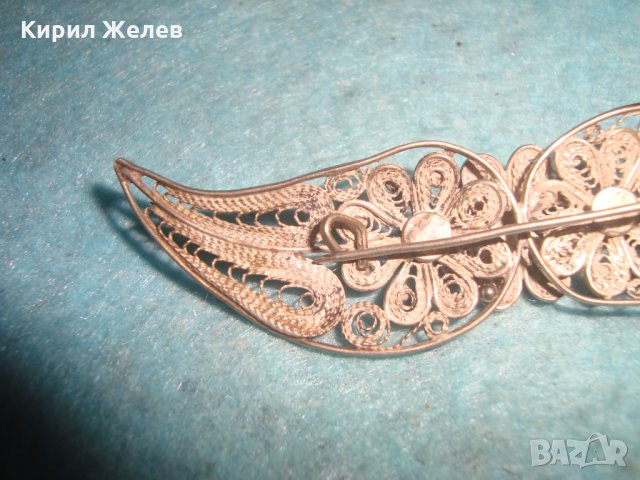 СТАРИННА ФИЛИГРАННА СРЕБЪРНА БРОШКА СРЕБРО ВИСОКА ПРОБА с ГРАНУЛАЦИЯ МАЙСТОРСКИ УНИКАТ 19 ВЕК 24468, снимка 11 - Антикварни и старинни предмети - 34853534