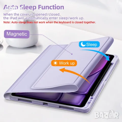 Калъф с клавиатура GOKOCO за 2024 iPad Air 13 инча (M2) и iPad Pro 12,9 инча 3-то/4-то/5-то/6-то, снимка 6 - Таблети - 47447642
