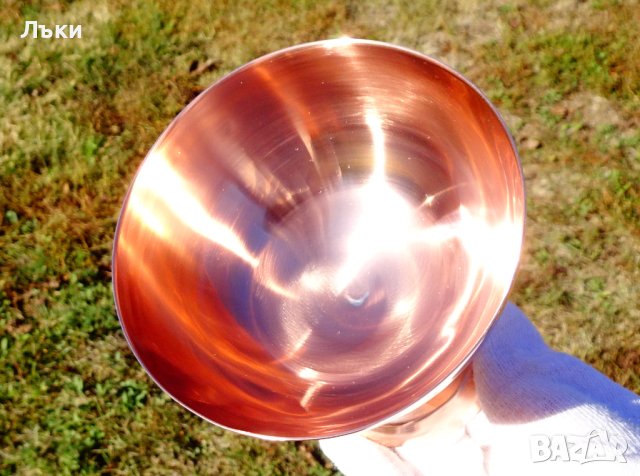 Меден бокал,медна чаша за вино,шампанско. , снимка 7 - Антикварни и старинни предмети - 42936630