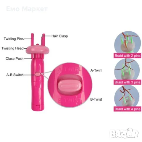 Автоматичен уред за плитки - Viproo Braid X-press Electric, снимка 3 - Аксесоари за коса - 48841180