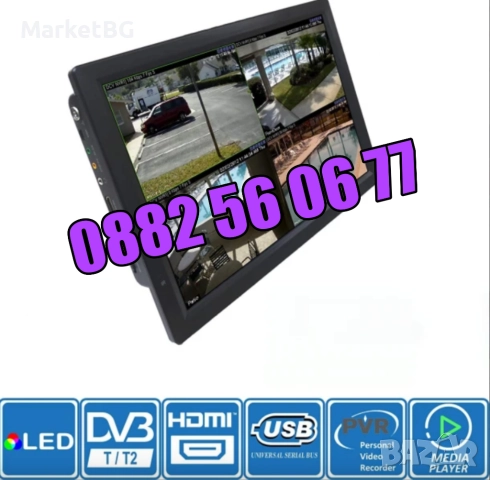 Преносим телевизор 10 инча, портативен цифров телевизор 10 инча 12v / 220v, снимка 4 - Телевизори - 52545241