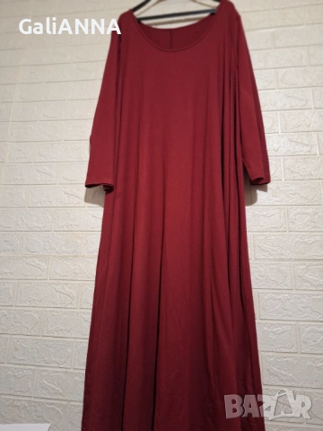 НОВА ДЪЛГА РОКЛЯ ВИНЕН ЦВЯТ 3XL-5XL, снимка 4 - Рокли - 51476871