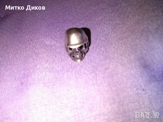 Сребърен пръстен 14грама 925 пр.Тип Харлей Дейвидсон черепи German Helmet skull ring