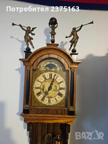 голям стар стенен механичен часовник, снимка 1