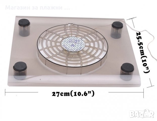 Охладител за лаптоп с голям централен вентилатор, снимка 8 - Лаптоп аксесоари - 28460504