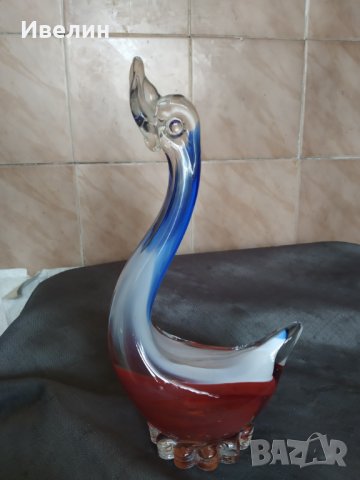 стъклена статуетка мурано-лебед, снимка 3 - Други - 32507558
