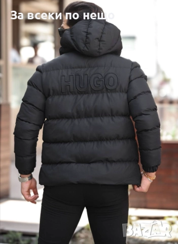 Hugo Boss Мъжко Черно Зимно Яке С Качулка Хуго Бос Код A1115, снимка 2 - Якета - 52371266