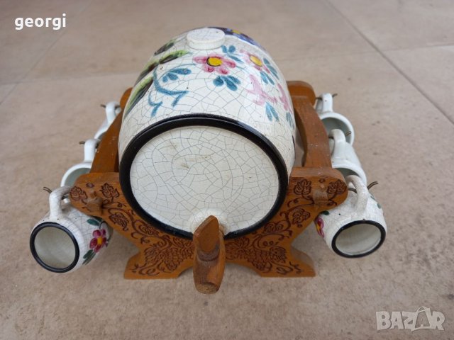 Декоративно немско порцеланово буренце със шест чаши