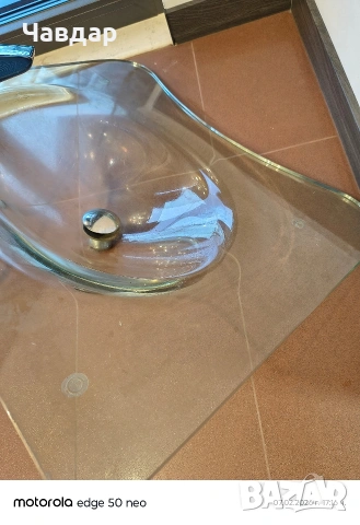 продавам стъклена мивка за баня със смесител и сифон, снимка 5 - Мивки - 53394271