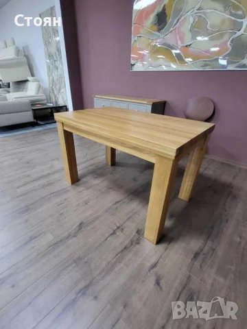 Малка дървена трапезна маса от 100 % дъб, снимка 4 - Маси - 43171541