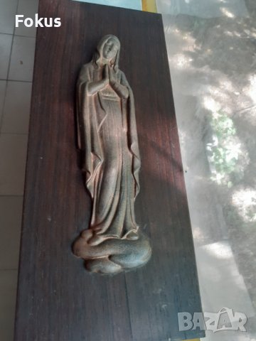 Богородица пано от чугун статуя икона статуетка масивна, снимка 5 - Антикварни и старинни предмети - 37145895