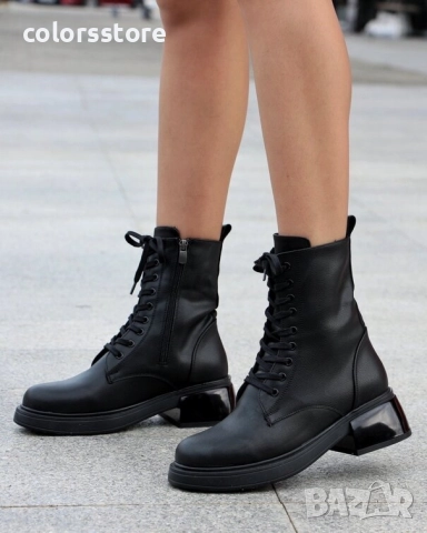 Равни боти - черна кожа - BMG10 