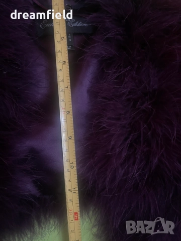 Наметка/елече от щраусови пера- теменужено лилаво, снимка 7 - Елеци - 52643480