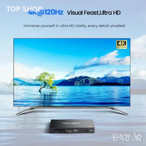 avedio links HDMI превключвател 5 входа - 1 изход 4K@60Hz, 5 порта с дистанционно, снимка 3 - Друга електроника - 49457633