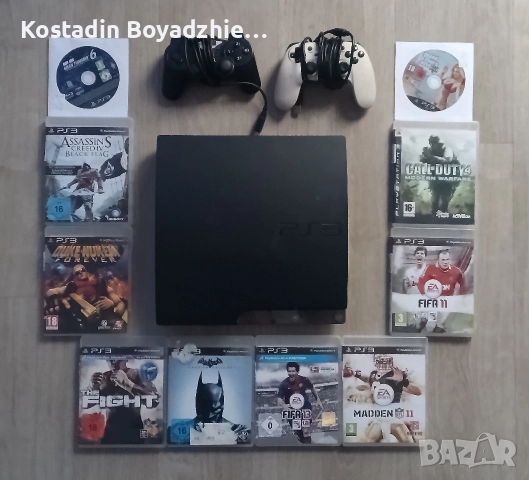 PS3 с 2 контролера и 10 игри