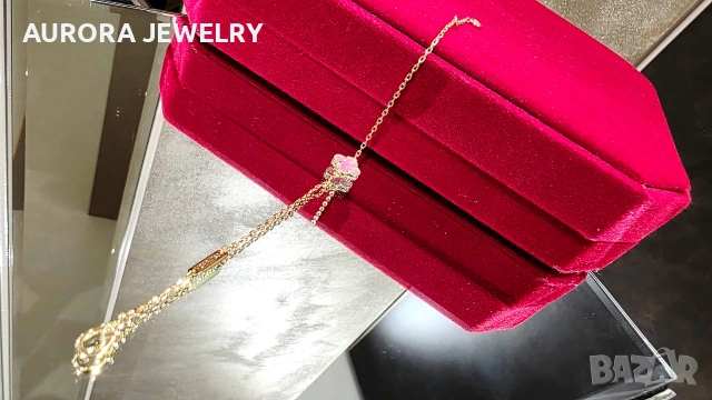 Van Cleef & Arpels VCA 1 Motif Gold Pink Opal Sweet Alhambra Дамска Гривна, снимка 7 - Гривни - 53398077