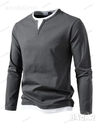 Ликвидация! Мъжка тениска с дълъг ръкав - Доставка 24 часа 