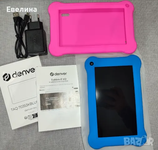 Детски Таблет Denver TAQ-70353, 7 Инча, Quad Core 1.2Ghz, 1 GB RAM, 16 GB, Син и розов калъф, снимка 2 - Таблети - 49251164