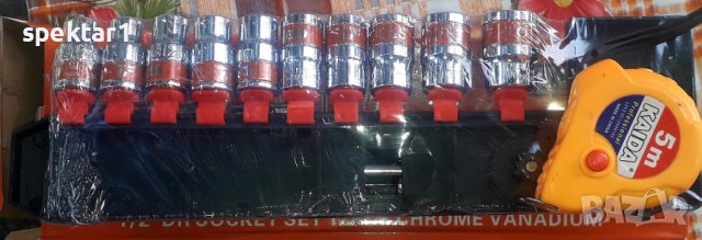 Промоционална цена на хром ванадиев гедор комплект с ролетка гедоре на едро и дребно