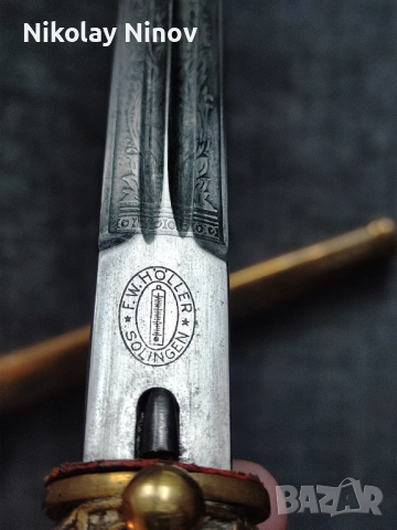 Немски офицерски кинжал  Kriegsmarine от WW2, снимка 3 - Антикварни и старинни предмети - 52433061