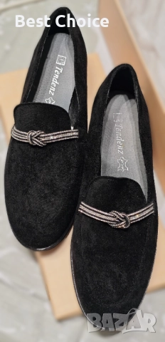 Дамски велурени обувки Tendenz, снимка 2 - Дамски ежедневни обувки - 52597756