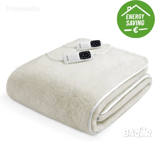 Електрическо одеяло с 2 зони Scaldasonno Imetec 16751 195x165 150W термо подложка ел одеяло 100% мер, снимка 2 - Олекотени завивки и одеяла - 53109714