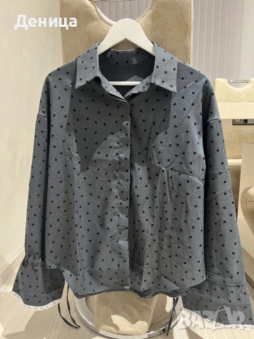 Риза овърсайз сива, снимка 6 - Ризи - 52165247