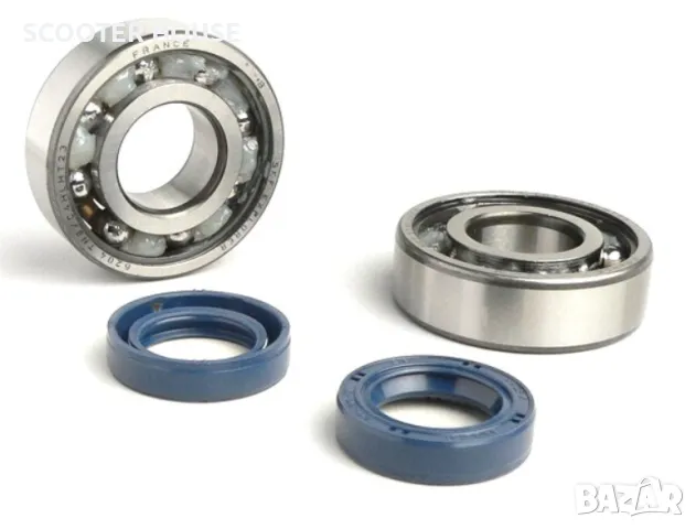 Bearing and oil seal set for crankshaft -CIF- Peugeot 50cc (horizontal cylinder) BGM1013, снимка 1