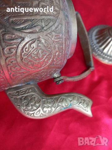 Много Рядък Бронзов ОСМАНСКИ Чайник с ТУГРА, снимка 7 - Антикварни и старинни предмети - 43756798