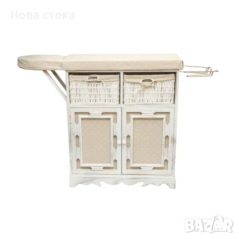 Шкаф с дъска за гладене, бял цвят, 72*31*86 см, снимка 1