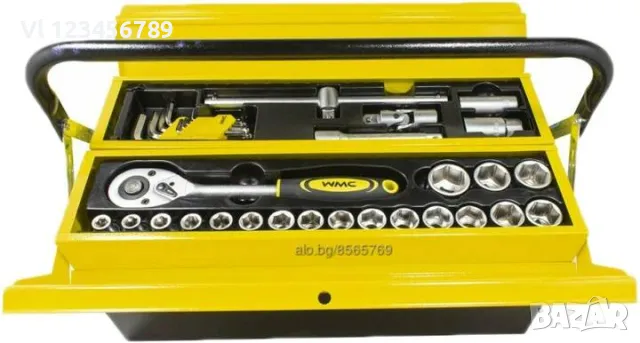 Метален сгъваем куфар с 60 интрумента-WMC TOOLS 60 бр (WT-4060), снимка 5 - Куфари с инструменти - 50125434