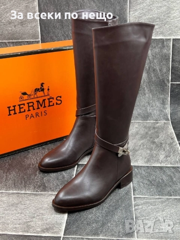 Hermes Дамски Кафеви Ботуши Хермес Код E808, снимка 3 - Дамски ботуши - 51477180