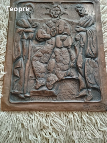 Авторска медна икона, снимка 3 - Антикварни и старинни предмети - 53255704