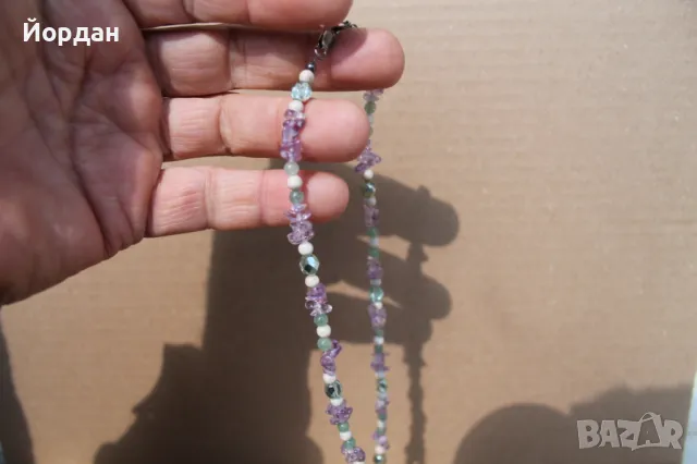 Дамско колие с аметист,планински кристал и ахат, снимка 6 - Колиета, медальони, синджири - 49862160