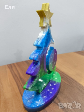 Ръчно изработена светеща елха за декорация и празнично настроение, снимка 3 - Декорация за дома - 52595047