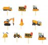 10 бр Багер кран камион строителни машини топери клечки за мъфини декорация и украса