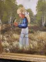 Картина рисувана върху платно, момиче сред природата, снимка 2