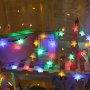 Светещи коледни LED лампички със звездички на батерии - Многоцветни, дължина - 5м ,28бр. лампички, снимка 1 - Декорация за дома - 43023987