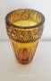 Антикварна ваза от кехлибарено стъкло със златен фриз от August Walther & Sons AG в стил Art Deco, снимка 5